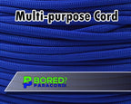 BORED? PARACORD! 550 lb Paracord - Ideal for Crafting, Camping, DIY Projects, Active & Military Outdoors - Strong Survival Rope - Tactical Parachute Cord Type III - Royal Blue 100 Feet