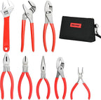 TOOLEAGUE 8Pcs Pliers Set with Storage Bag,Groove Joint,Long Nose,Slip Joint, Diagonal, Linesman Plier,Adjustable Wrench for DIY and Multi-Use