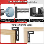 Preciva Corner Clamp for Woodworking, 90 Degree Right Angle Clamp, Aluminum Alloy Positioning Squares for Picture Frames, Cabinets, Drawers Boxes