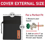 Redford Supply Co. Cold Snap (0F) 2 Pack Outdoor Faucet Covers for Winter Freeze Protection, 7.5"W x 9.5"H, Foam Spigot Insulated Cover, Outside Pipe Protection, Hose Bib (Black)