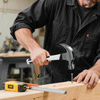 HAUTMEC 16 oz Claw Hammer, Drop Forged Claw Hammers with Magnetic Nail Holder and Firberglass Handle, Curved Jaw of Nail Puller, Smooth Face, HTMAM25003