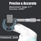 REXBETI 6Pcs Outside Micrometer Set, 0-6" Machinist Micrometer, Ultra-Precision Carbide Tipped Measuring Tool Set, 0.001" Graduation, +/-0.0001" Accuracy, Protective Case