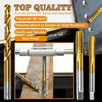 5/8"-18 UNF Tap and 37/64" Drill Bit Kit, M2 HSS Drill and Tap Set, Combination of Drill and Tap Kit for Metal