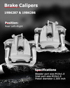 cciyu Rear Left & Right Brake Calipers Assembly w/Bracket 18B5263 18B5262 2011-2019 For Ford For Explorer,2010-2014 For Ford For Flex,2013-2014 For Ford For Taurus,2010-2014 For Lincoln For MKT