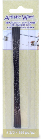 Artistic Wire Replacement Jewelers Saw Blades, 144 pcs - Size 3/0, Ideal for Metal Saw Frame, Scroll Saw, Coping Saw Work - Perfect for Jewelers and Silversmiths
