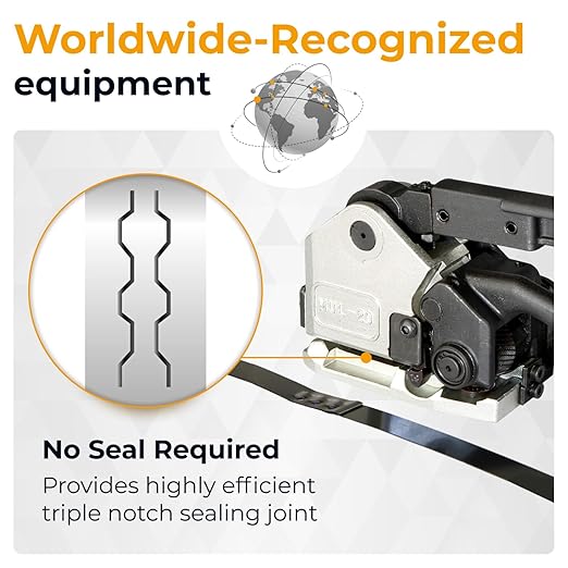 Teknika MUL-20 Heavy Duty Sealless Combination Tool for High Tensile Steel Strapping, Adjustable for 1/2" and 5/8" Strap Width