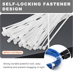 Zhushan Cable Tie Gun and Tool Set - Fastening, Flush Cutting, and Organizing with Steel Handle Zip Tie Tool for Nylon Cable Ties - Includes 50PC Cable Ties