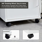 CLIPOP Rolling Storage Cabinet with Drawer, Home Office Cabinet with Lock, Under Desk Storage Cabinet for Home Office (White)
