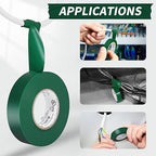 Avery Dennison Electrical Tape, 10 Rolls General Use PVC Electric Tape, UL/CSA Listed ¾ in x 66 ft Insulating Vinyl Tape for Electrical, Repairs, Automotive and Equipment, EE-100, Green