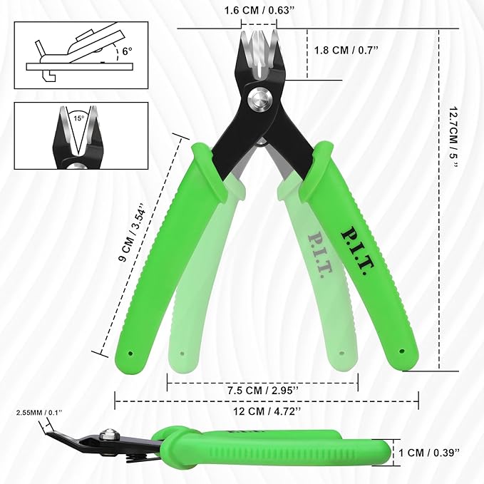 P.I.T. 4pcs Small Wire Cutters, Diagonal Cutting Pliers, Precision Mini Flush Cut Pliers, Micro Cutter for Soft Copper Wire,Floral, Jewelry, Electronics, Model Craft,Heating Wire,3d Print,5‘’