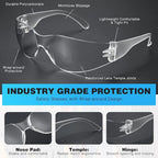 WFEANG Safety Glasses - Clear Protective Eyewear with ANSI Z87.1, Scratch & Impact Resistant, Eye Protection for Work, lab, construction (15pack Clear + 15pack Grey)