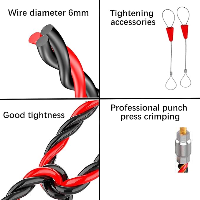 33ft/10m Fish Tape Cable Puller Kit - 6mm Diameter PET Electrical Wire Snake Tools for Wall Plate Wiring,Cord Threader Walls,Electrical Wire Fish Tape,Polyester Fish Tape for Cable