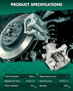SCITOO Rear Right Brake Caliper With Bracket 19B6651 Compatible For Audi For A3 2010-2013,For Volkswagen For Type 1 2013-2019,For Volkswagen For Golf 2011,For Volkswagen For Jetta 2012-2018