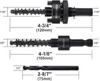 General Hole Saw Mandrel, 7/16-Inch and 3/8 Inch Hole Saw Arbor with 3Pcs Central Drill/2PCS Hex wrench/2Pcs Spring