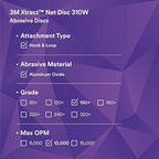3M Xtract Net Disc 310W, 150+, 5 in, Die 500X, Pack of 50 Hook and Loop Sanding Discs, Virtually Dust-Free, Value Option for Metal, Wood, Composites, Stock Removal, and Fine Finishing