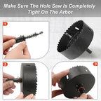 4-5/16 Inch Hole Saw with 3/8" Triangle Shank Quick Change Arbor, JTemgle Bi-Metal Hole Saw Heavy Duty Hole Cutting Tool for Cornhole Boards, Recessed Lights, Wood, Plastic, Drywall & Soft Metal