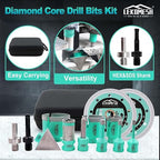 Tile Hole Saw Kit for Porcelain - (6/8/10/35/50/65mm+Finger Bit+Drilling Milling +Chamfer Bit+Adapter+Tile Blade) Diamond Drill Bits for Ceramic Marble Brick Granite,5/8"-11 Thread