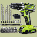 Cordless Drill Set, KELNOW 21V PowerDrill with Power Pack and Charger, 3/8-Inch Keyless Chuck ElectricDrill, 25+1 Position, 2 Speed, 27pcs Drilldriver Bits Tool Drills for DIY Projects