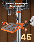 VEVOR Benchtop Drill Press, 3.2 Amp and 5-Speed Adjustable Drill Press with 10 in Swing, Cast Iron Frame, Worktable Tilts 0-45°, Ideal for Drilling Wood & Metal