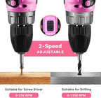 Power Drill Cordless: DEKO PRO Pink Cordless Drill 20V Electric Power Drill Set Tool for Women Drills with Battery and Charger 20 Volt Drills Driver Kit