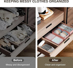 DIMJ Drawer Organizer for Clothing, 15 Pack Fabric Drawer Organizer Bins, Foldable Sock Organizer for Drawer, Dresser Organizer for Clothes, Socks, Bra, Tie (Pink)