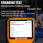 MOTOPOWER MP0515A 12V Car Battery Tester Automotive 100-2000 CCA Battery Load Tester Auto Cranking and Charging System Tester