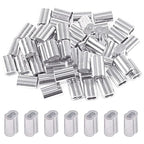 Glarks 200Pcs 1/16''(1.5mm) Aluminum Crimping Loop Sleeve Wire Rope Sleeves Double Barrel Ferrule for Wire Rope and Cable Line End (1/16''-200Pcs)
