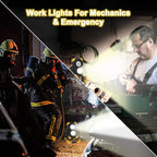 Samyoung 5000mAh 3000 Lumen Work Light Brightest, 30W Rechargeable Work Light, 360° Rotating LED IP65 Waterproof Mechanic Light for Job Site Car Repairing Construction Site