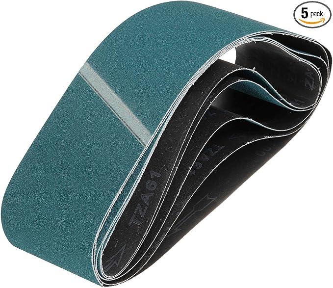 HARFINGTON 4 x 36 Inch Sanding Belts, 5 Pcs 60 Grit Zirconia Abrasive Belt Sander File Belt for Woodworking, Metal Polishing, Knife Sharpener