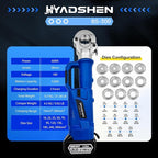 Electric Hydraulic Cable Lug Crimper Pliers,Rechargeable Crimping Tool,Straight-handled electric hydraulic pliers,6 Ton Electrical Terminal Cable Wire Fiber Crimper Kit with 11 Dies, 6 AWG to 600 MCM