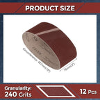 12 Pcs Sanding Belts 3 x 18 Inch 240 Grit Aluminum Oxide Abrasive Sandpaper for Belt Sander Metal Grinding Wood Working Weld Rust Removal