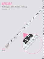 Lichamp Small Tape Measure 16 Feet, Pink Tape Measure Mini 3 Pack 16ft x 3/4in with 1/8 Fractions, 0316PK