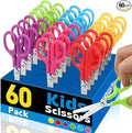 60Pack 5" Small School Student Blunt Craft Kids Scissors, Sharp Stainless Steel Blades Safety Comfort Grip Scissors for Kids Children Cutting Paper, 5Inch