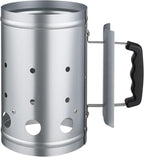 VEVOR Charcoal Chimney Starter, 4 lbs Large Capacity Coal Fireplace, Heavy Duty BBQ Steel Chimney Starter for Charcoal Grill and Barbecues, Compact On-The-Go Carbon Lighter and BBQ Grill Tool, Silver