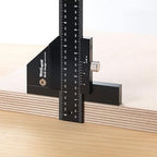 Scriber Gauge 14 Inch – Long Measuring Tool, Marking Ruler, Layout Square, Thickness Gauge, CNC Aluminum Tool for Woodworking, Joinery, Framing, Furniture, Cabinet (New Version)