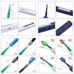 Fiber Optic Cable Troubleshoot Kit - Visual Fault Locator & 2pcs Fiber Cleaners Pens & 1pc FC to LC Adapter & 1pc LC, SC, ST, FC Coupler & 3 Short Patch Cords (Mode Number: VFL-50)