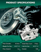 SCITOO 18B5399 Disc Brake Caliper Assembly with Bracket Fit For Chrysler For Town & Country 2012-2016 For Dodge For Grand Caravan 2012-2017 For Ram For C/V 2013-2015 For VW For Routan 2012-2014