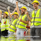 Safety Vests,Hi Vis Vest Reflective Vest with 5 Pockets and Zipper for Men Women, Neon Working Vest for Outdoor One Size