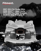 cciyu Rear Left Disc Brake Caliper Assembly w/Bracket 18B5046 2007-2011 For Dodge For Nitro,2008-2012 For Jeep For Liberty,2007-2017 For Jeep For Wrangler,2018 For Jeep For Wrangler JK