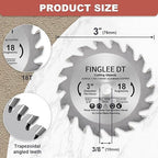 TCT 3 Inch Circular Saw Blade with 3/8 Arbor, 18 Teeth Cutoff Tool Blade for Wood, Plastic, PCV, Acrylic, Plywood, Wood Cutting Blade for Woodworking （1Pcs）