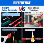 Nilight 540PCS Mixed Quick Disconnect Electrical Insulated Butt Bullet Spade Fork Ring Solderless Crimp Terminals Wire Connectors Assortment Kit