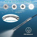 Sanyipace Sewer Camera 100FT/30M, 1080P FHD, Zoom in, Remote Control, Sapphire Lens, Battery Level Display, 12 Adjustable White LEDs, 7'' LCD Screen, Plumbing Pipe Drain Camera, 16GB TF Card
