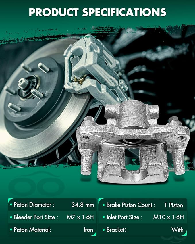 SCITOO 18B5039 Rear Left Disc Brake Caliper Assembly w/Bracket For Chrysler For 200/For Cirrus/For Sebring,For Dodge For Avenger/For Caliber,For Jeep For Compass/For Patriot,For Mitsubishi For Lancer