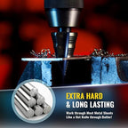 ZELCAN 1PC M2 Step Drill Bit, Faster Drilling Step Bit 3/16 to 1-3/8 Inch, Professional Unibit Drill Bit for Cutting Holes On Sheet Metal, Steel, Wood, Aluminum, PVC, Stepped Up Bit for Electrician