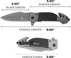 Snake Eye Tactical Heavy Duty Every Day Carry Folding Pocket Knife (Black-1019)