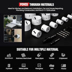 Bi Metal Hole Saw Kit, 30-Pieces All Purpose Combination Hole Saw Set Including 10" Extension, Sizes Range: 3/4" to 4-3/4", Increased Cutting Depth to 2", Ideal for Wood, Metal, PVC, Aluminum