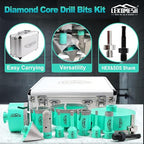 Tile Hole Saw Kit for Porcelain Tile-(6/6/8/20/35/50/75/100/125mm+Finger Bit+Chamfer Bit+Adapter) Diamond Drill Bits Precision Cutting for Ceramic Marble Brick Granite,5/8"-11 Thread