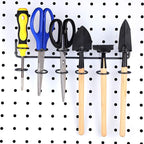 Hotop 2 Pieces Pegboard Screwdriver Holder Peg Board Tool Utility Hooks Pegboard Accessories Six-Tool Organizer Racks Accessory Multi-Ring Holder for Pliers(Black)