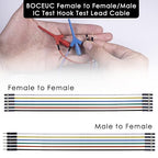Test Lead Set, Mini Grabber Test Hook Clips Silicone Jumper Wires Cable for Logic Analyzer Electrical Testing, 60 V, 3A(6 Colors 18PCS)
