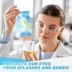 WFEANG Safety Glasses (Bulk 100-Pack) - Eye Protection Glasses with ANSI Z87.1, Scratch & Impact Resistant Protective Eyewear for Work, Lab, Construction